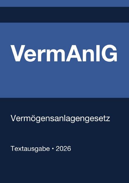 Produktbild: VermAnlG - Verm&ouml;gensanlagengesetz (Deutschland) 2026