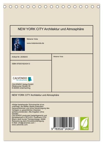 Produktbild: NEW YORK CITY Architektur und Atmosph&auml;re (Tischkalender 2026 DIN A5 hoch), CALVENDO Monatskalender