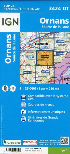Produktbild: Ornans - Source de la Loue 1:25 000