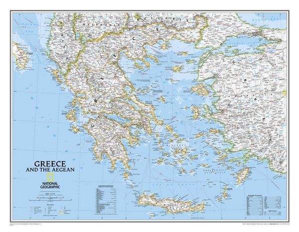 Produktbild: National Geographic Greece Wall Map - Classic (30.25 X 23.5 In)