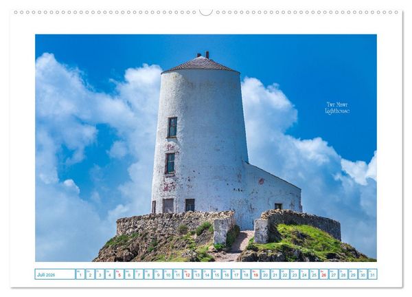 Produktbild: Leuchtt&uuml;rme entlang der britischen K&uuml;ste (hochwertiger Premium Wandkalender 2026 DIN A2 quer), Kunstdruck in Hochglanz
