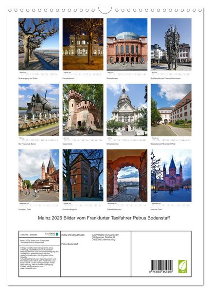 Produktbild: Mainz 2026 Bilder vom Frankfurter Taxifahrer Petrus Bodenstaff (Wandkalender 2026 DIN A3 hoch), CALVENDO Monatskalender