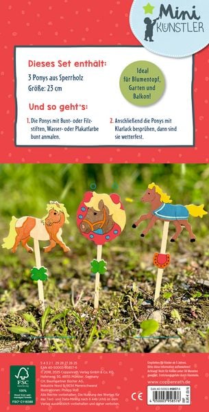 Produktbild: Holzponys zum Bemalen