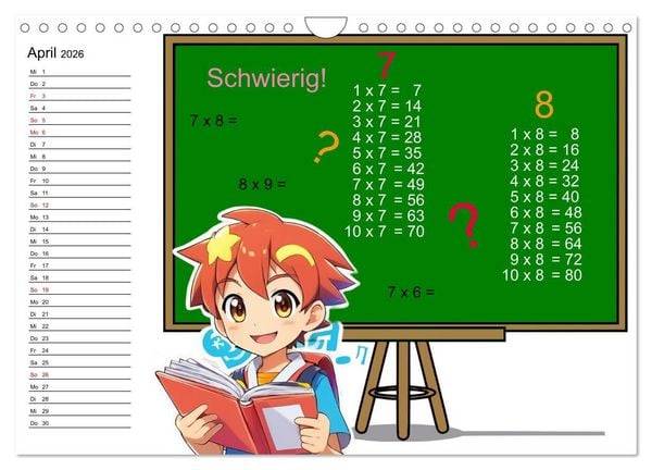 Produktbild: Mathematik f&uuml;r Grundsch&uuml;ler (Wandkalender 2026 DIN A4 quer), CALVENDO Monatskalender
