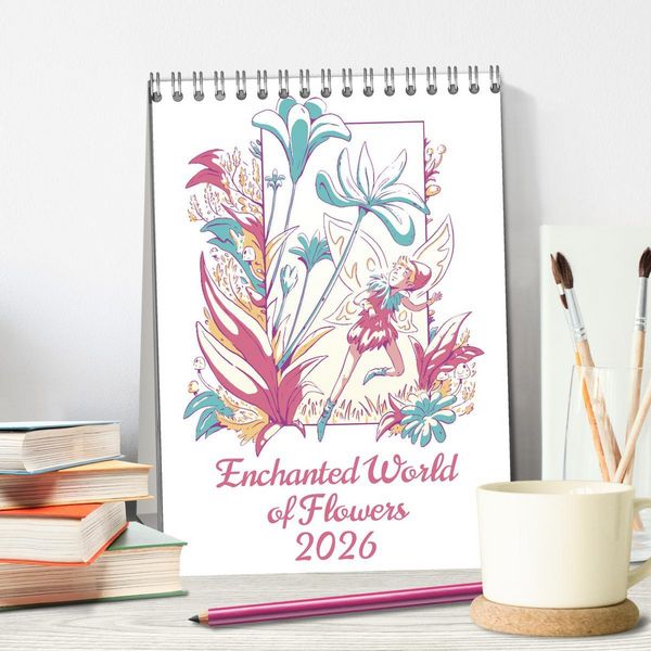 Produktbild: Enchanted World of Flowers (Desk Calendar 2026 DIN A5 portrait), CALVENDO 12 Month DeskCalendar