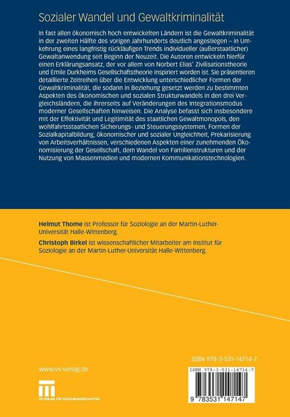 Produktbild: Sozialer Wandel und Gewaltkriminalit&auml;t