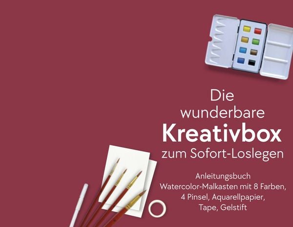 Produktbild: Watercolor - Die wunderbare Kreativbox. Mit Anleitungsbuch und Material