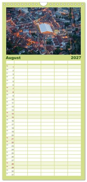 Produktbild: Familienplaner 2027 - Oberfranken aus der Vogelperspektive mit 5 Spalten (Wandkalender, 21 x 45 cm) CALVENDO