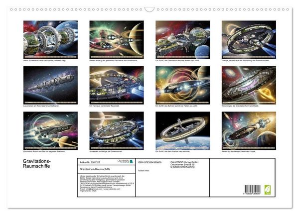 Produktbild: Gravitations-Raumschiffe (Wandkalender 2027 DIN A2 quer), CALVENDO Monatskalender