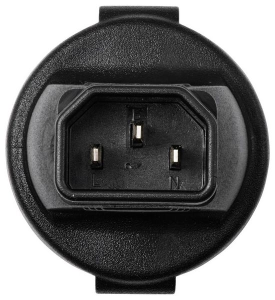 Produktbild: TRU COMPONENTS Kaltger&auml;te-Adapter CEE-Kupplung - Kaltger&auml;te-Stecker C14 Gesamtpolzahl: 2 + PE Schwarz 1 St.