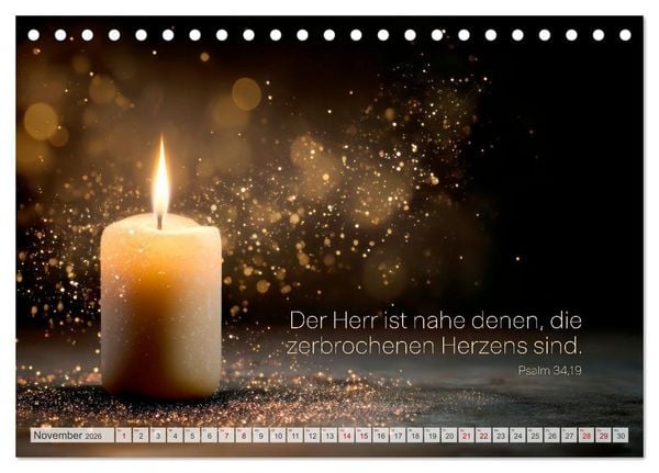 Produktbild: Psalmen und Bibelverse - Himmlische Botschaften (Tischkalender 2026 DIN A5 quer), CALVENDO Monatskalender
