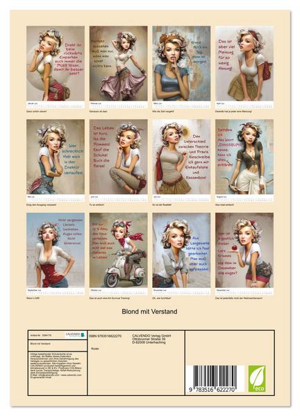 Produktbild: Blond mit Verstand (Wandkalender 2026 DIN A4 hoch), CALVENDO Monatskalender