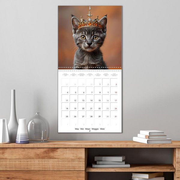 Produktbild: Kitten kings - Cute kings of hearts (Wall Calendar 2026 12 &times; 12 Inch) CALVENDO 12 Month Wall Calendar