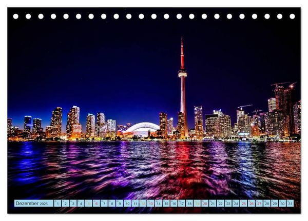 Produktbild: St&auml;dte der Welt - Skylines in der Nacht (Tischkalender 2026 DIN A5 quer), CALVENDO Monatskalender