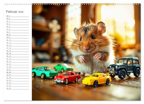 Produktbild: Spielzeit mit Schnuffel - Ein Hamster im Spielzeugparadies (Wandkalender 2026 DIN A2 quer), CALVENDO Monatskalender