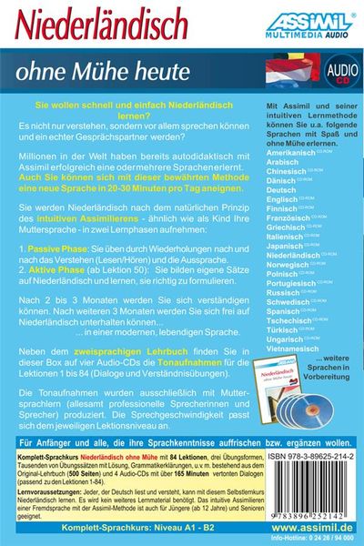 Produktbild: Assimil. Niederl&auml;ndisch ohne M&uuml;he heute. Multimedia-Classic. Lehrbuch und 4 Audio-CDs