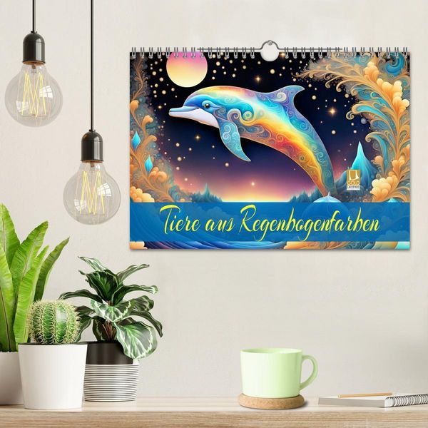 Produktbild: Tiere aus Regenbogenfarben (Wandkalender 2026 DIN A4 quer), CALVENDO Monatskalender