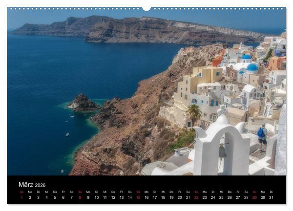 Produktbild: Zauberhaftes Santorin (Wandkalender 2026 DIN A2 quer), CALVENDO Monatskalender