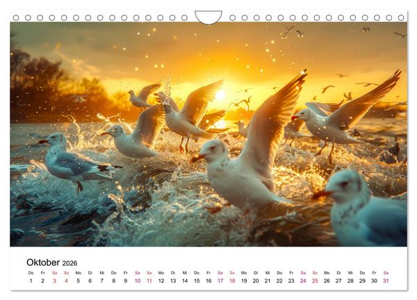 Produktbild: Maritim pur - M&ouml;wen (Wandkalender 2026 DIN A4 quer), CALVENDO Monatskalender