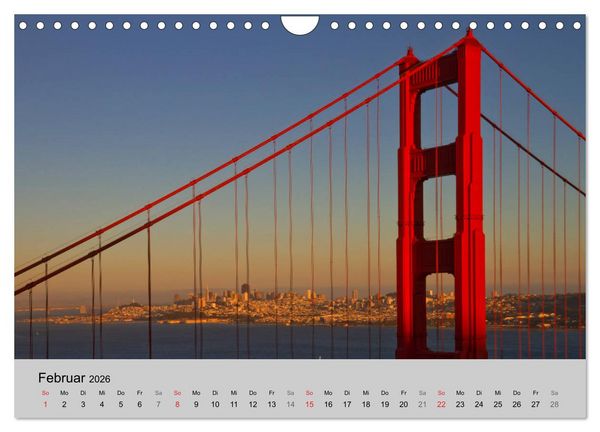 Produktbild: GOLDEN GATE BRIDGE Faszination San Francisco (Wandkalender 2026 DIN A4 quer), CALVENDO Monatskalender