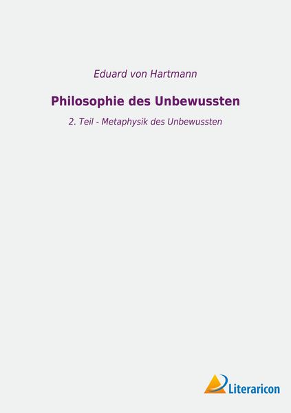 Produktbild: Philosophie des Unbewussten