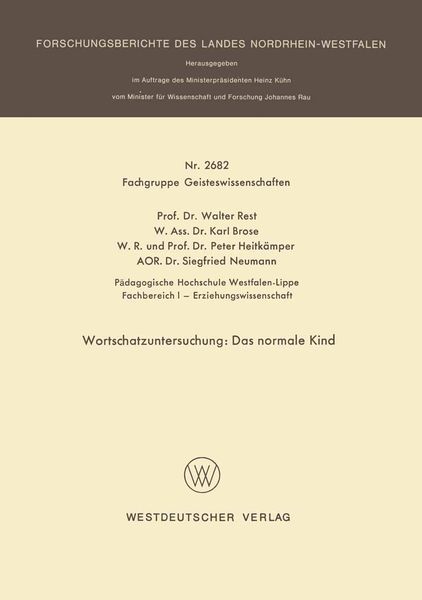 Produktbild: Wortschatzuntersuchung: Das normale Kind