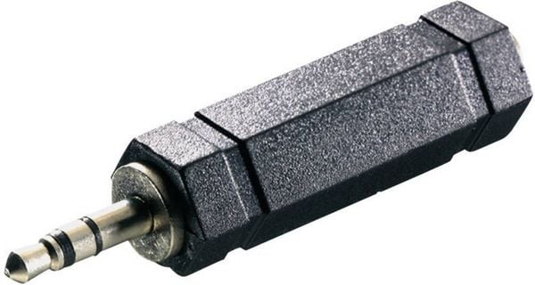 Produktbild: SpeaKa Professional SP-7869824 Klinke Audio Adapter [1x Klinkenstecker 3.5 mm - 1x Klinkenbuchse 6.35 mm] Schwarz