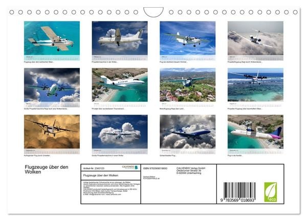 Produktbild: Flugzeuge &uuml;ber den Wolken (Wandkalender 2027 DIN A4 quer), CALVENDO Monatskalender