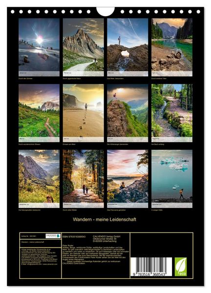 Produktbild: Wandern - meine Leidenschaft (Wandkalender 2026 DIN A4 hoch), CALVENDO Monatskalender