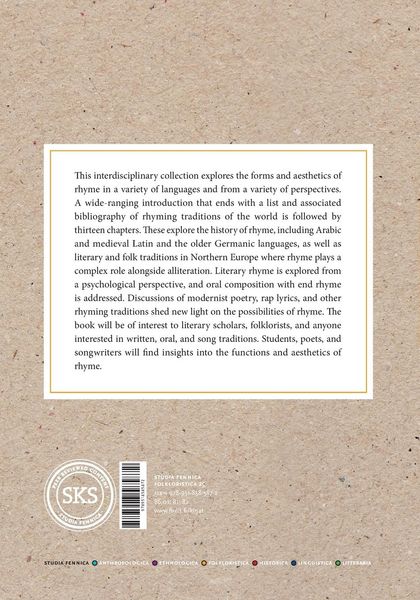 Produktbild: Rhyme and Rhyming in Verbal Art, Language, and Song