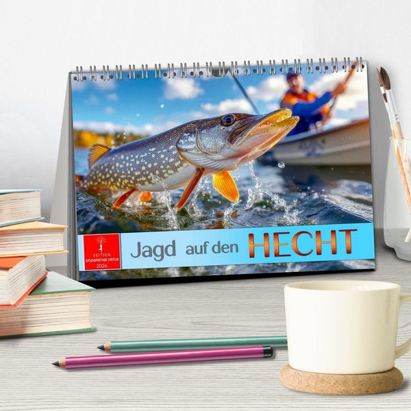Produktbild: Jagd auf den Hecht (Tischkalender 2026 DIN A5 quer), CALVENDO Monatskalender