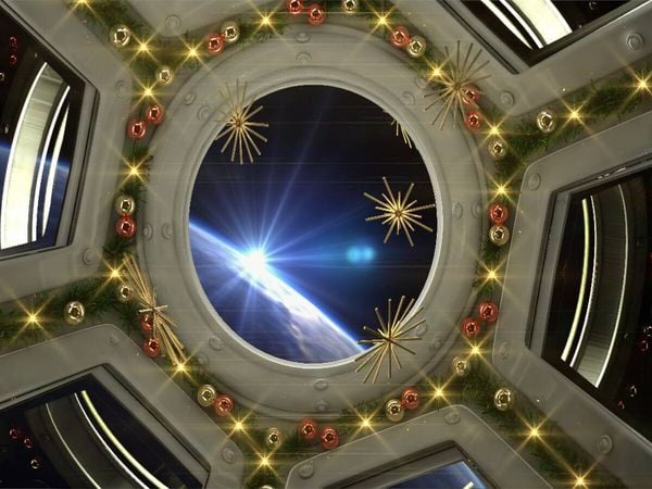 Produktbild: CALVENDO Puzzle Weihnachten auf der Raumstation | 1000 Teile Lege-Gr&ouml;&szlig;e 64x48cm Foto-Puzzle f&uuml;r gl&uuml;ckliche Stunden