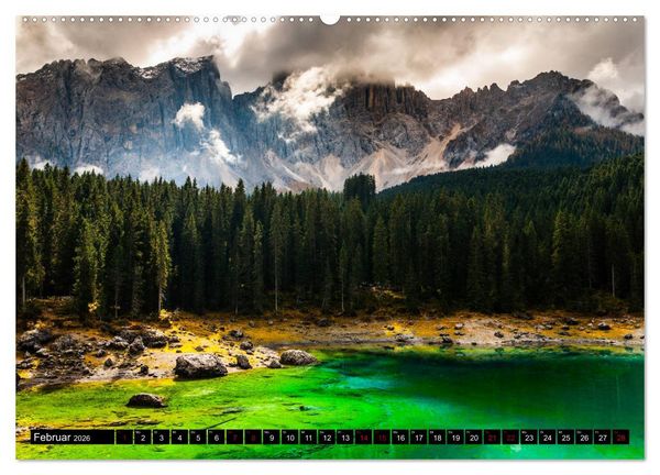 Produktbild: Bergseen in den Dolomiten (hochwertiger Premium Wandkalender 2026 DIN A2 quer), Kunstdruck in Hochglanz