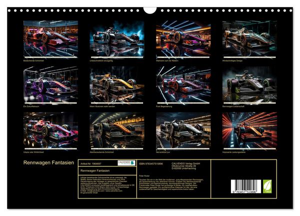 Produktbild: Rennwagen Fantasien (Wandkalender 2026 DIN A3 quer), CALVENDO Monatskalender