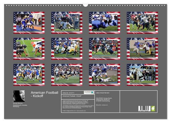 Produktbild: American Football - Kickoff (Wandkalender 2026 DIN A2 quer), CALVENDO Monatskalender