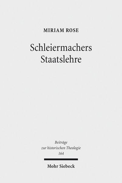 Produktbild: Schleiermachers Staatslehre