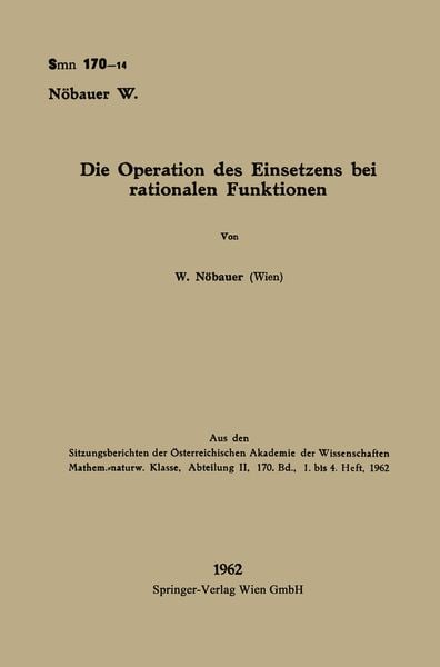 Produktbild: Die Operation des Einsetzens bei rationalen Funktionen