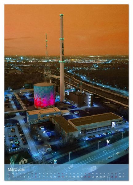 Produktbild: NACHT IN HALLE SAALE (Wandkalender 2026 DIN A2 hoch), CALVENDO Monatskalender