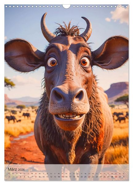 Produktbild: Wild und Knuffig &ndash; Knuddelsafari durch Afrika (Wandkalender 2026 DIN A3 hoch), CALVENDO Monatskalender