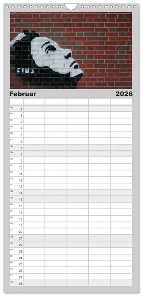 Produktbild: Familienplaner 2026 - Street-Art 2026 mit 5 Spalten (Wandkalender, 21 x 45 cm) CALVENDO