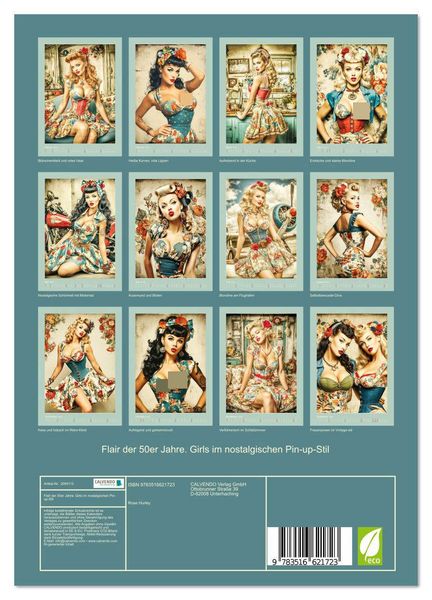 Produktbild: Flair der 50er Jahre. Girls im nostalgischen Pin-up-Stil (Wandkalender 2026 DIN A4 hoch), CALVENDO Monatskalender