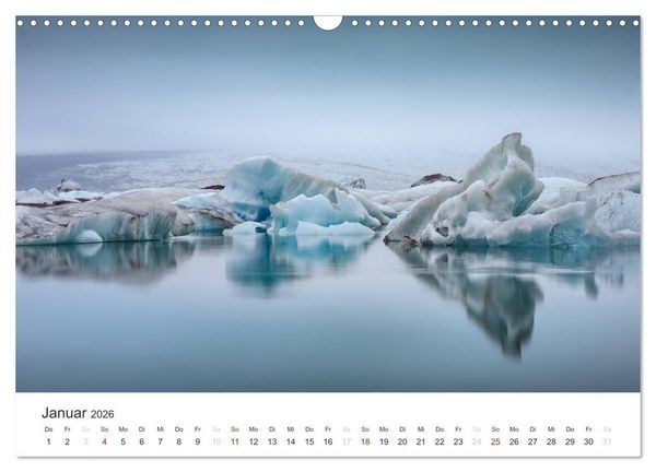 Produktbild: ISLAND 63&deg; - 66&deg; N / 13&deg; - 25&deg; W (Wandkalender 2026 DIN A3 quer), CALVENDO Monatskalender