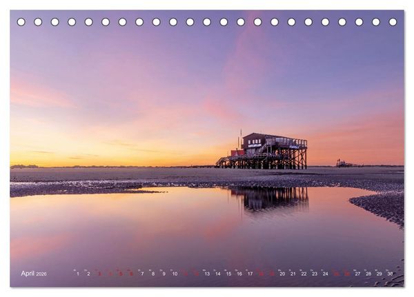 Produktbild: Nordseeurlaub in St. Peter-Ording (Tischkalender 2026 DIN A5 quer), CALVENDO Monatskalender