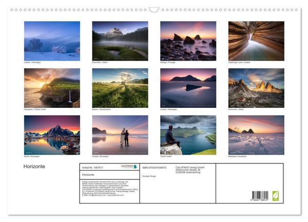Produktbild: Horizonte (Wandkalender 2026 DIN A2 quer), CALVENDO Monatskalender