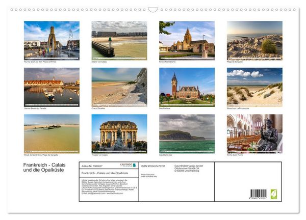 Produktbild: Frankreich - Calais und die Opalk&uuml;ste (Wandkalender 2026 DIN A2 quer), CALVENDO Monatskalender