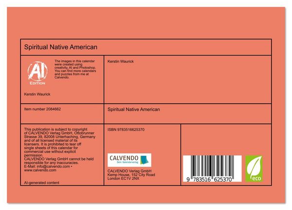 Produktbild: Spiritual Native American (Desk Calendar 2026 DIN A5 landscape), CALVENDO 12 Month DeskCalendar