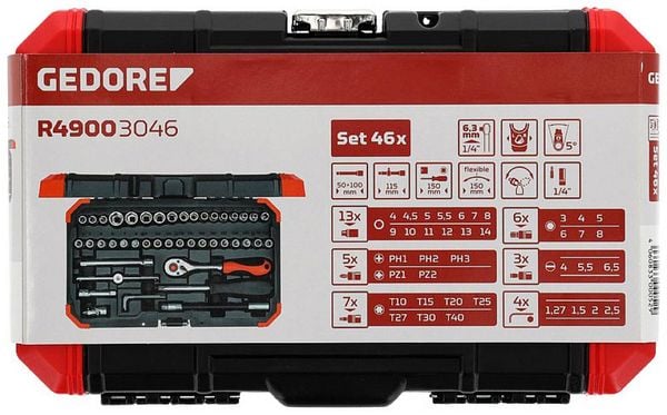 Produktbild: Gedore RED R49003046 Steckschl&uuml;sselsatz 46teilig 3300052