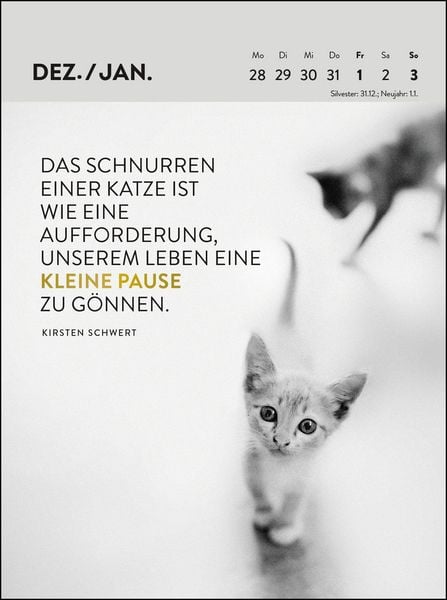 Produktbild: Wochenkalender 2027: Goldene Katzenweisheiten f&uuml;r jeden Tag