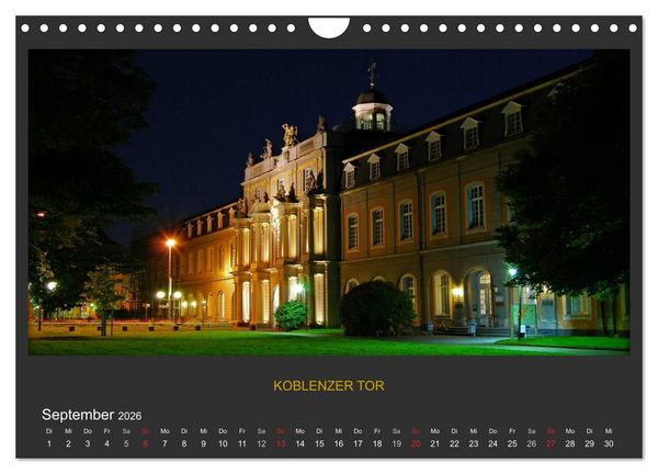 Produktbild: BONNER NACHTFARBEN (Wandkalender 2026 DIN A4 quer), CALVENDO Monatskalender