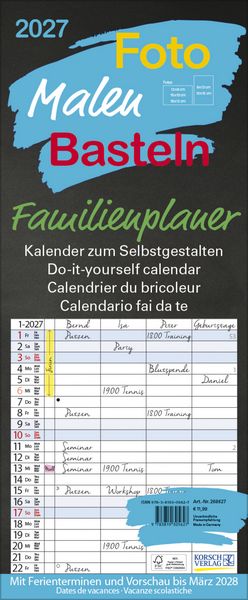 Produktbild: FMB Familienplaner schwarz 2027